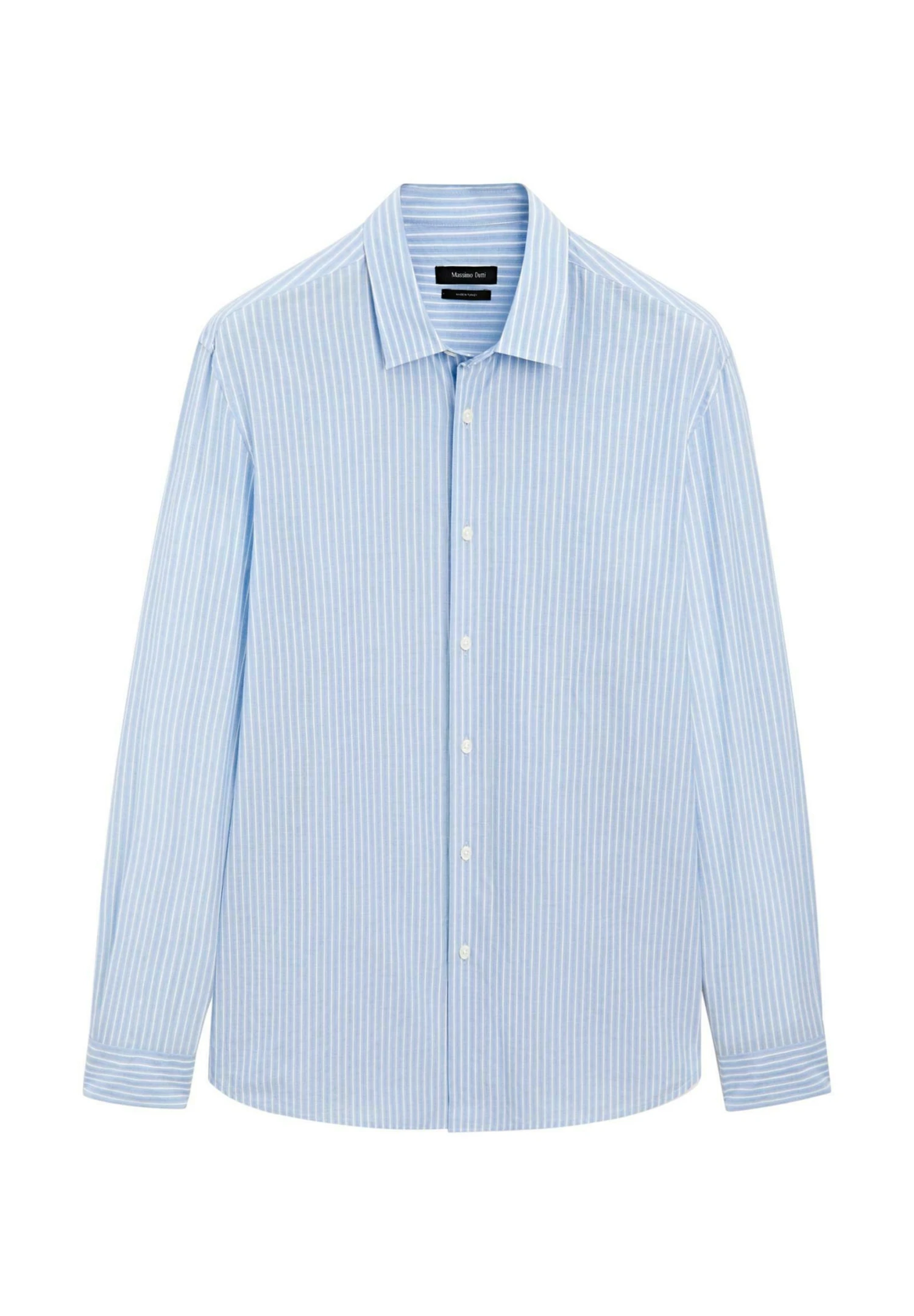 Massimo Dutti REGULAR FIT GARMENT WITH STRIPED DETAIL - Shirt - Blue 8 Massimo Dutti REGULAR FIT GARMENT WITH STRIPED DETAIL - Shirt - Blue - Image 6