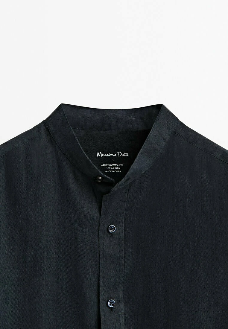 Massimo Dutti With Stand-Up Collar - Shirt - Blue 6 Massimo Dutti With Stand-Up Collar - Shirt - Blue - Image 4