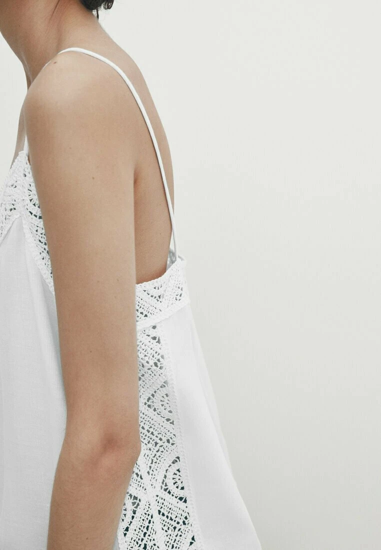 Massimo Dutti Straps With Crochet Detail - Top - White 6 Massimo Dutti Straps With Crochet Detail - Top - White - Image 4