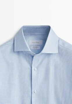 Massimo Dutti Easy Iron Micro Check Slim Fit - Formal Shirt - Light Blue 10 Massimo Dutti Easy Iron Micro Check Slim Fit - Formal Shirt - Light Blue -Massimo Dutti Shop e23a90a1c74e44f9a0107462f5778465