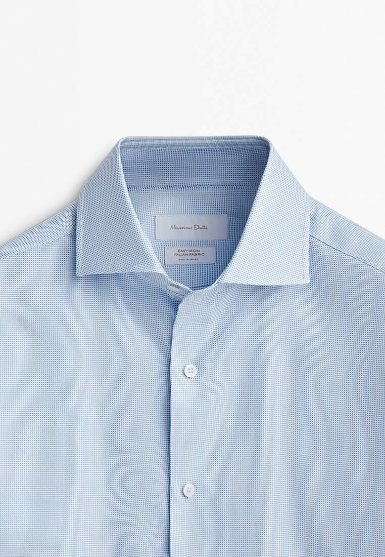 Massimo Dutti Easy Iron Micro Check Slim Fit - Formal Shirt - Light Blue 5 Massimo Dutti Easy Iron Micro Check Slim Fit - Formal Shirt - Light Blue - Image 3