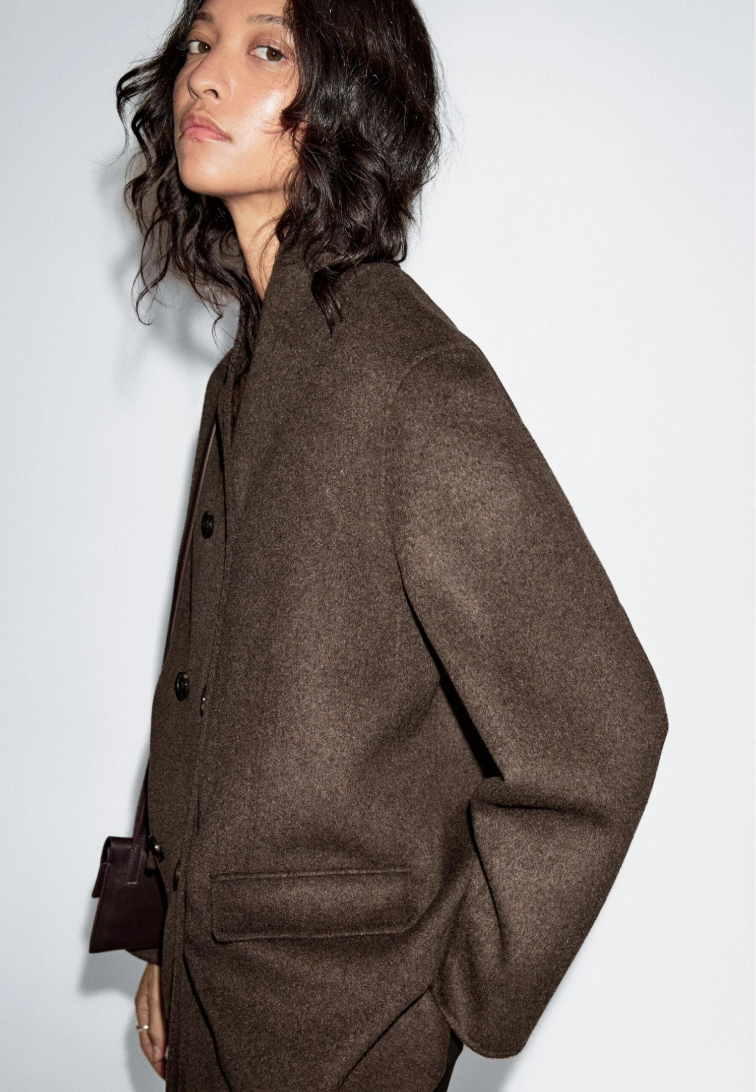 Massimo Dutti TUXEDO COLLAR - Classic Coat - Brown 5 Massimo Dutti TUXEDO COLLAR - Classic Coat - Brown - Image 3