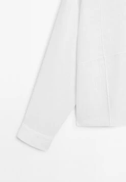Massimo Dutti GARMENT WITH EMBROIDERED DETAIL - Button-down Blouse - White -Massimo Dutti Shop e2a91bcc2c614652b25bb68a7b9b5a2b