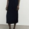 Massimo Dutti Midi- A-Line Skirt - Dark Blue -Massimo Dutti Shop e2aef51b55fb4cfeb7f25f331979a134