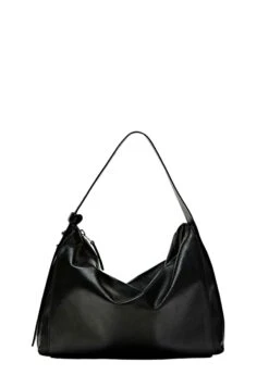Massimo Dutti NAPPA FINISH SHOULDER - Handbag - Black