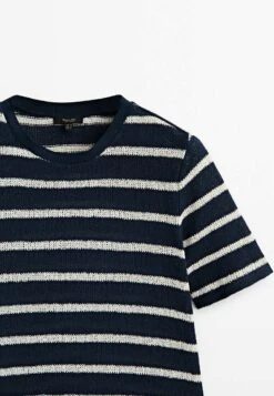 Massimo Dutti Textured Striped Blend - Print T-Shirt - Dark Blue 19 Massimo Dutti Textured Striped Blend - Print T-Shirt - Dark Blue -Massimo Dutti Shop e2d8950e13cf4884aea26d181aba1b71