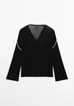 Massimo Dutti WIDE OPENWORK CROCHET - Jumper - Black -Massimo Dutti Shop e3011e2870c14ab08a3ed35eaaf126a0