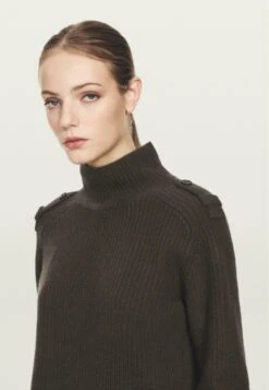 Massimo Dutti KNIT HIGH NECK SWEATER WITH SHOULDER DETAIL - Jumper - Dark Brown -Massimo Dutti Shop e360cece28084329ad14af219a3f700f