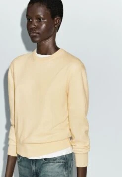 Massimo Dutti CREW NECK SWEATER - Jumper - Yellow