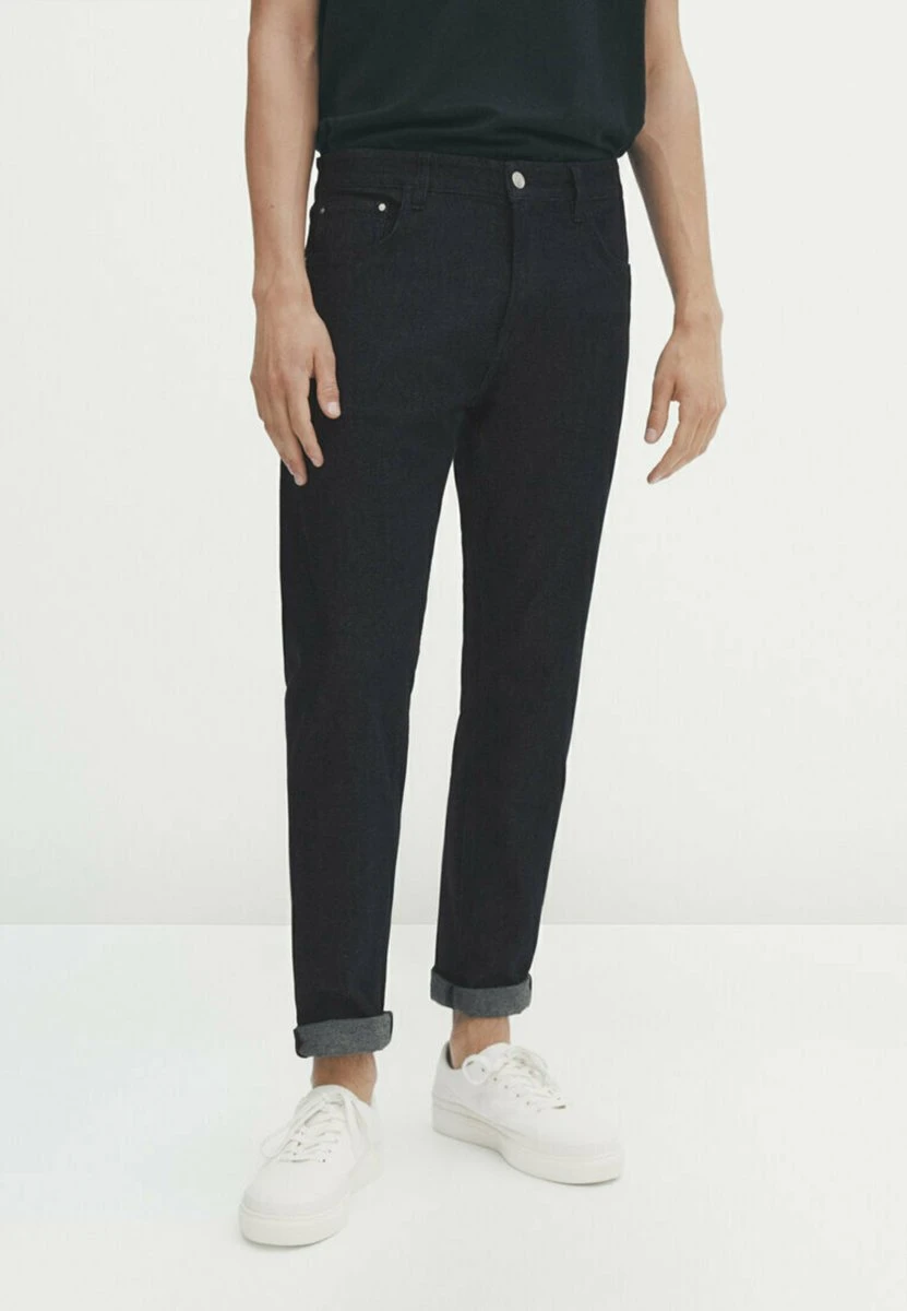 Massimo Dutti Tapered Fit Rinse Brushed - Straight Leg Jeans - Dark Blue 3 Massimo Dutti Tapered Fit Rinse Brushed - Straight Leg Jeans - Dark Blue