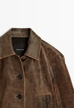 Massimo Dutti DISTRESSED EFFECT CROPPED - Leather Jacket - Dark Brown 18 Massimo Dutti DISTRESSED EFFECT CROPPED - Leather Jacket - Dark Brown -Massimo Dutti Shop e3bee9f0fdb04232b3d341e427560462