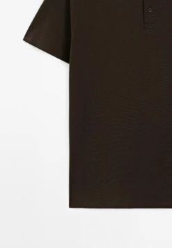 Massimo Dutti TEXTURED SHORT SLEEVE POLO NECK - Polo Shirt - Mottled Dark Brown -Massimo Dutti Shop e43d5383dcb5417c943f81ca03d48ecf