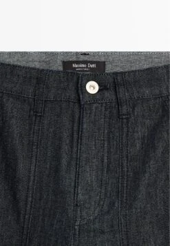 Massimo Dutti WIDE LEG - Straight Leg Jeans - Mottled Dark Blue -Massimo Dutti Shop e44b629ef41f48cc981c906750088e96