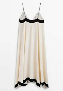 Massimo Dutti Strappy With Contrast V Neck - Maxi Dress -Massimo Dutti Shop e44cc3f45efe408293bb48d7dc42964f