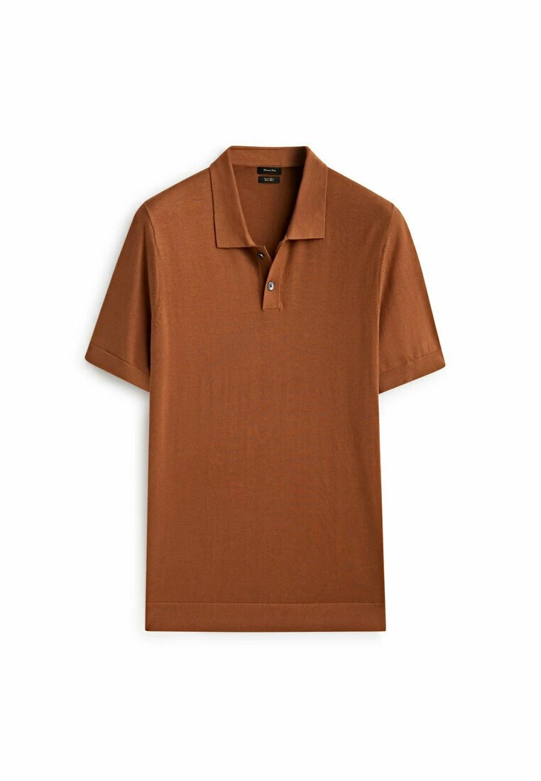 Massimo Dutti Short Sleeve - Polo Shirt - Mottled Brown 7 Massimo Dutti Short Sleeve - Polo Shirt - Mottled Brown - Image 5