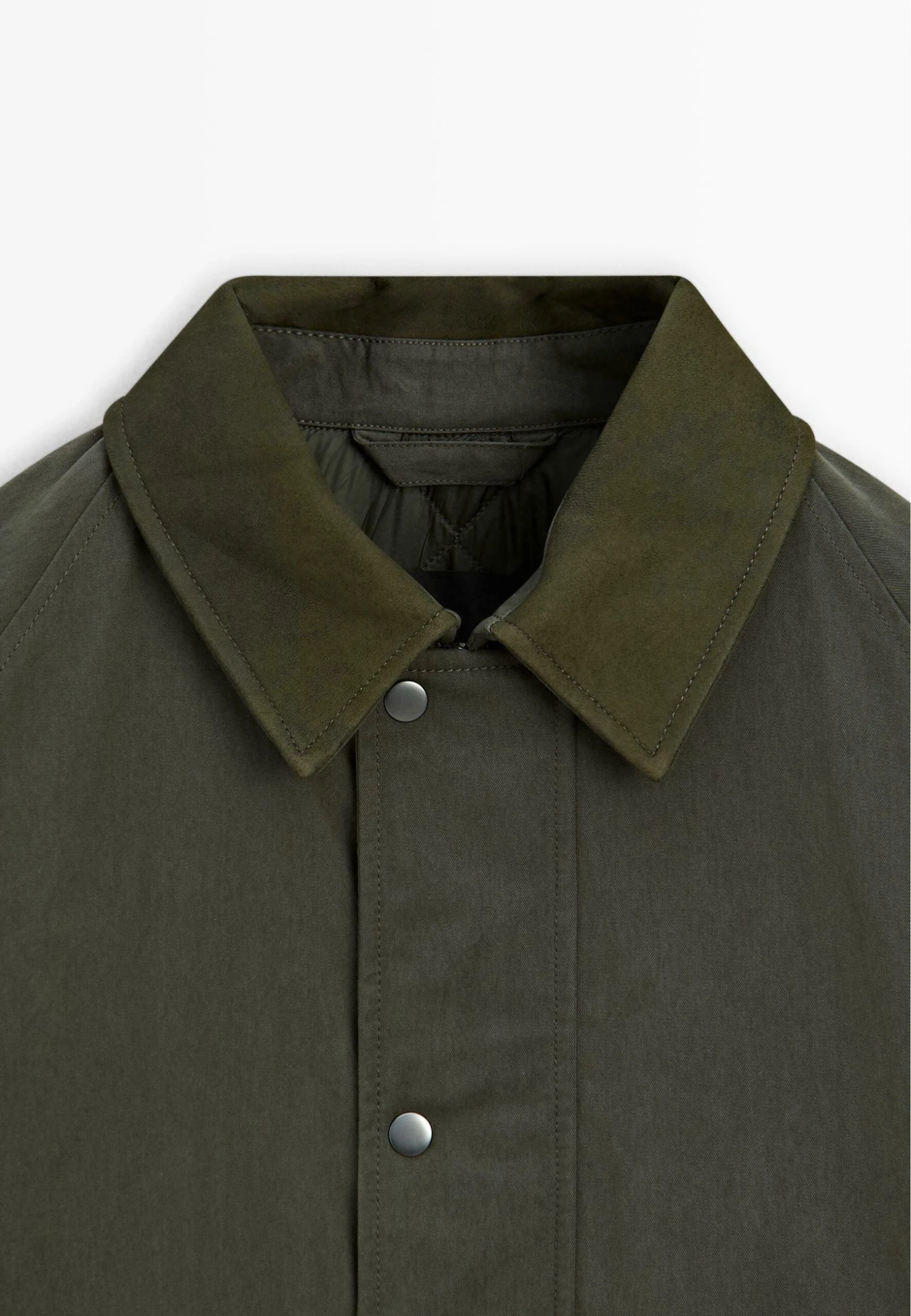Massimo Dutti CONTRAST COLLAR WITH BUTTONS - Light Jacket - Mottled Dark Green 10 Massimo Dutti CONTRAST COLLAR WITH BUTTONS - Light Jacket - Mottled Dark Green - Image 8