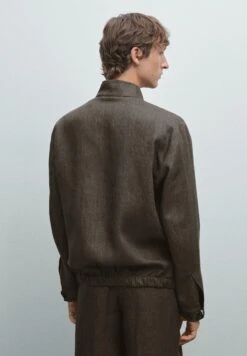 Massimo Dutti FADED TWO-WAY ZIP BOMBER NECK - Summer Jacket - Mottled Brown -Massimo Dutti Shop e4de825516574733aed4c363b1394d21