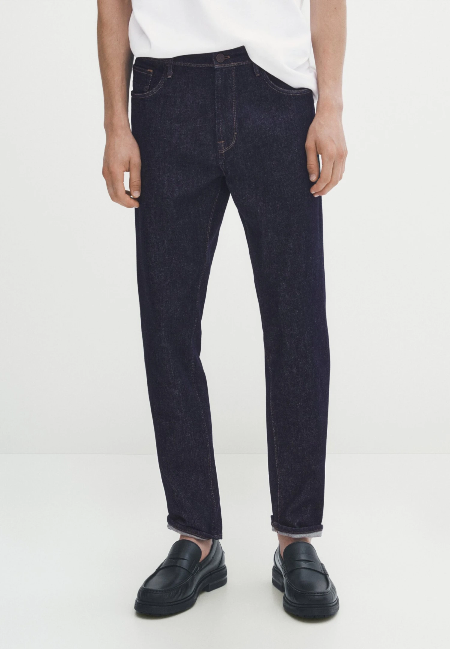 Massimo Dutti Tapered Fit Rinse Wash - Slim Fit Jeans - Blue 3 Massimo Dutti Tapered Fit Rinse Wash - Slim Fit Jeans - Blue