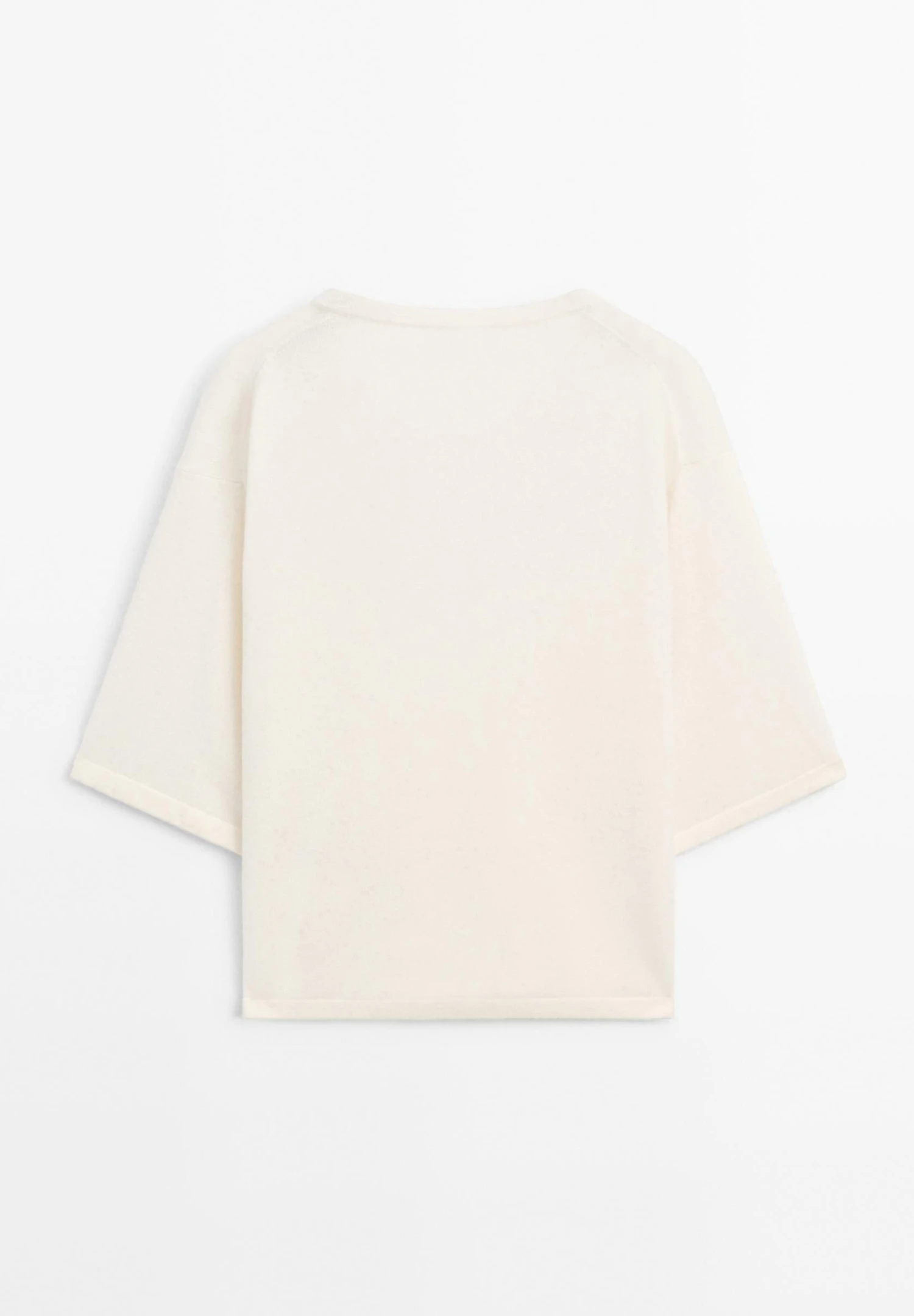 Massimo Dutti WIDE V-NECK - Jumper - White 9 Massimo Dutti WIDE V-NECK - Jumper - White - Image 7