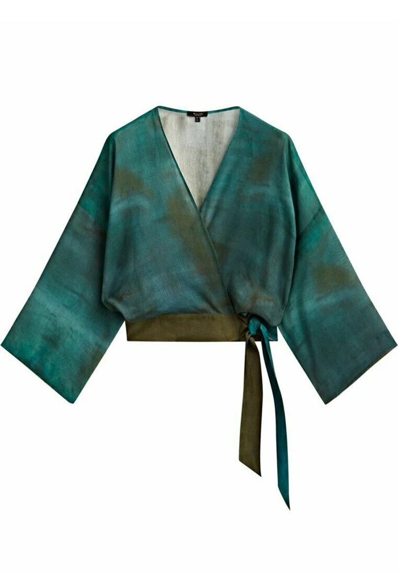 Massimo Dutti Ombré Printed Crossover - Blouse - Evergreen 4 Massimo Dutti Ombré Printed Crossover - Blouse - Evergreen - Image 2