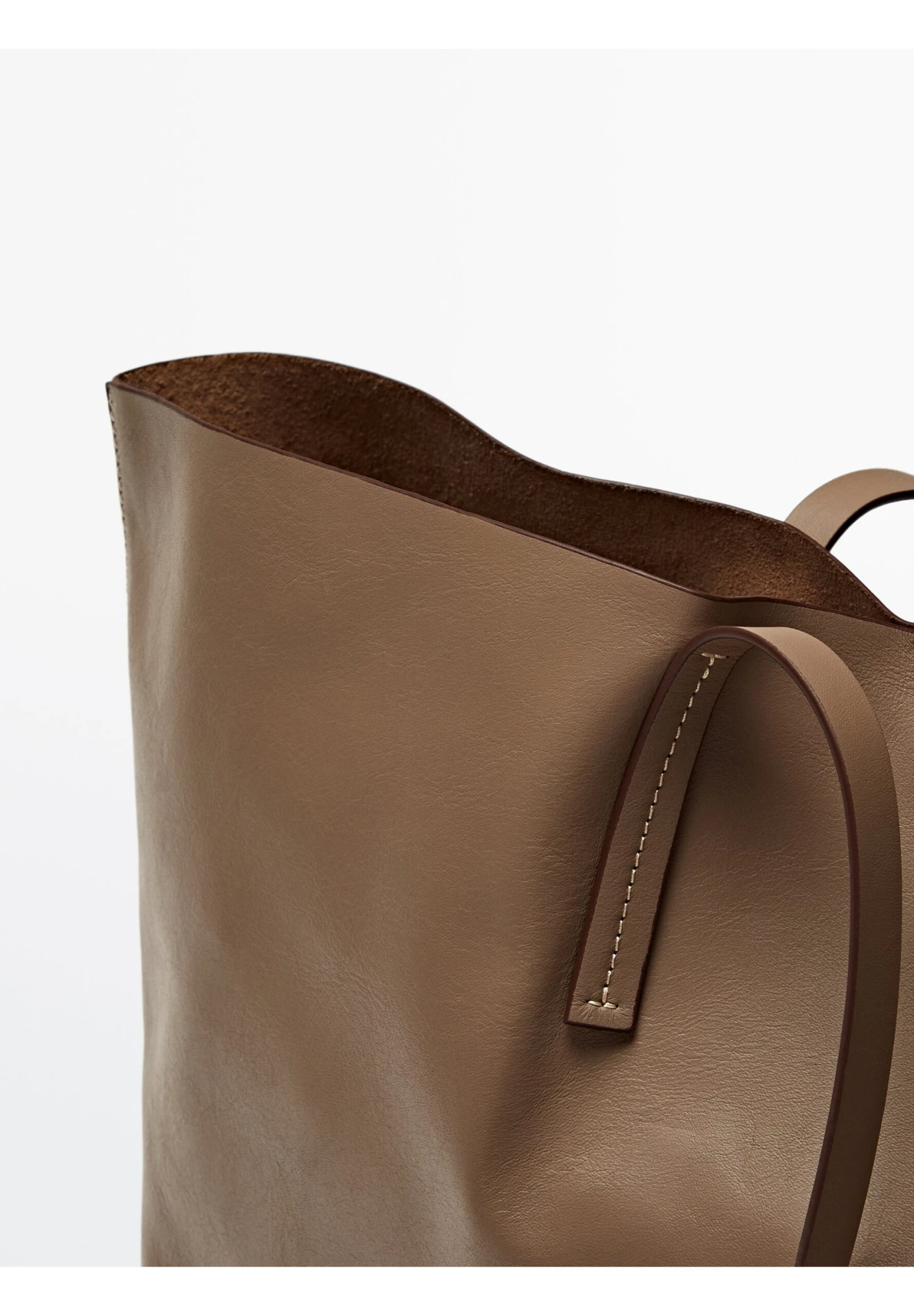 Massimo Dutti Tote Bag - Mottled Light Brown 6 Massimo Dutti Tote Bag - Mottled Light Brown - Image 4