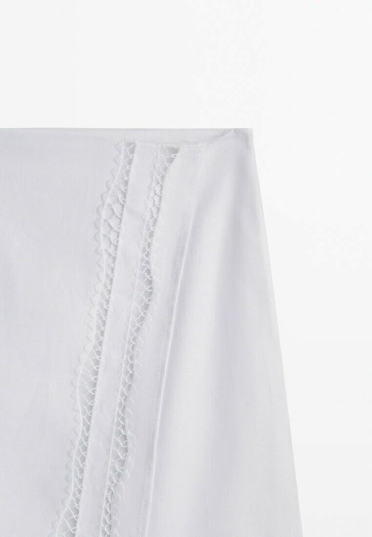 Massimo Dutti With Embroidery Detail- Wrap Skirt - White 11 Massimo Dutti With Embroidery Detail- Wrap Skirt - White - Image 9
