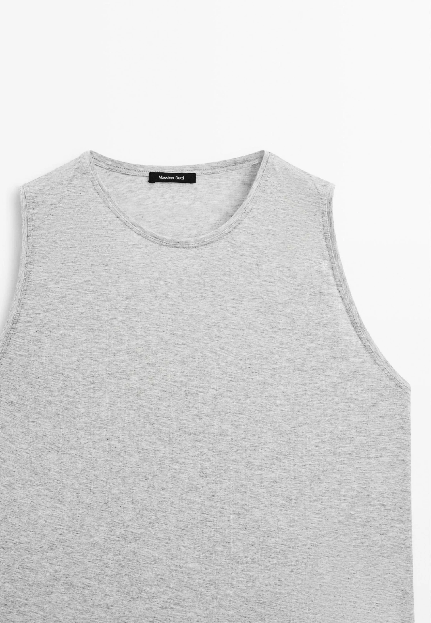 Massimo Dutti SLEEVELESS ROUND NECK - Basic T-shirt - Grey 11 Massimo Dutti SLEEVELESS ROUND NECK - Basic T-shirt - Grey - Image 9