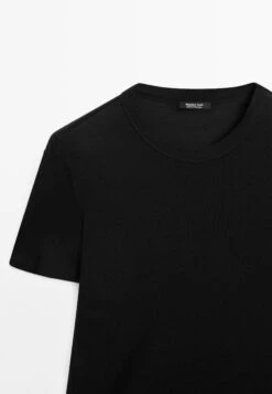 Massimo Dutti FLOWING SHORT SLEEVE WITH CREW NECK - Basic T-shirt - Black -Massimo Dutti Shop e59ec16df3e4465c82fa706b4c42bc53