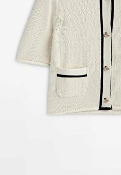 Massimo Dutti Contrast Textured With Pockets - Cardigan - Beige -Massimo Dutti Shop e5b5a6cf654142e0ad140560c3b41d48