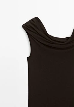 Massimo Dutti SLEEVELESS ASYMMETRIC NECKLINE - Top - Dark Brown -Massimo Dutti Shop e5d10827ff484fd9aa11a701cf7442ed