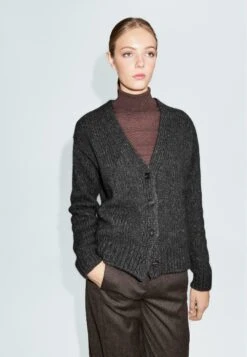 Massimo Dutti V-NECK - Cardigan - Dark Blue