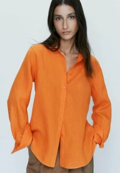 Massimo Dutti Button-Down Blouse - Neon Pink