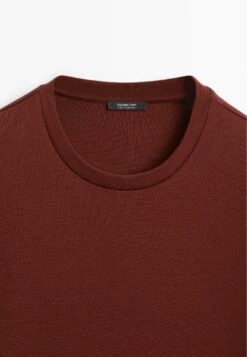Massimo Dutti WIDE FIT SHORT SLEEVE WITH CREW NECK - Basic T-shirt - DARK RED -Massimo Dutti Shop e69d022581d24d5ab85c1da366285cc9