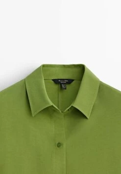 Massimo Dutti Flowing - Button-Down Blouse - Green -Massimo Dutti Shop e69d6958fd7643aa8c05e37768580c88