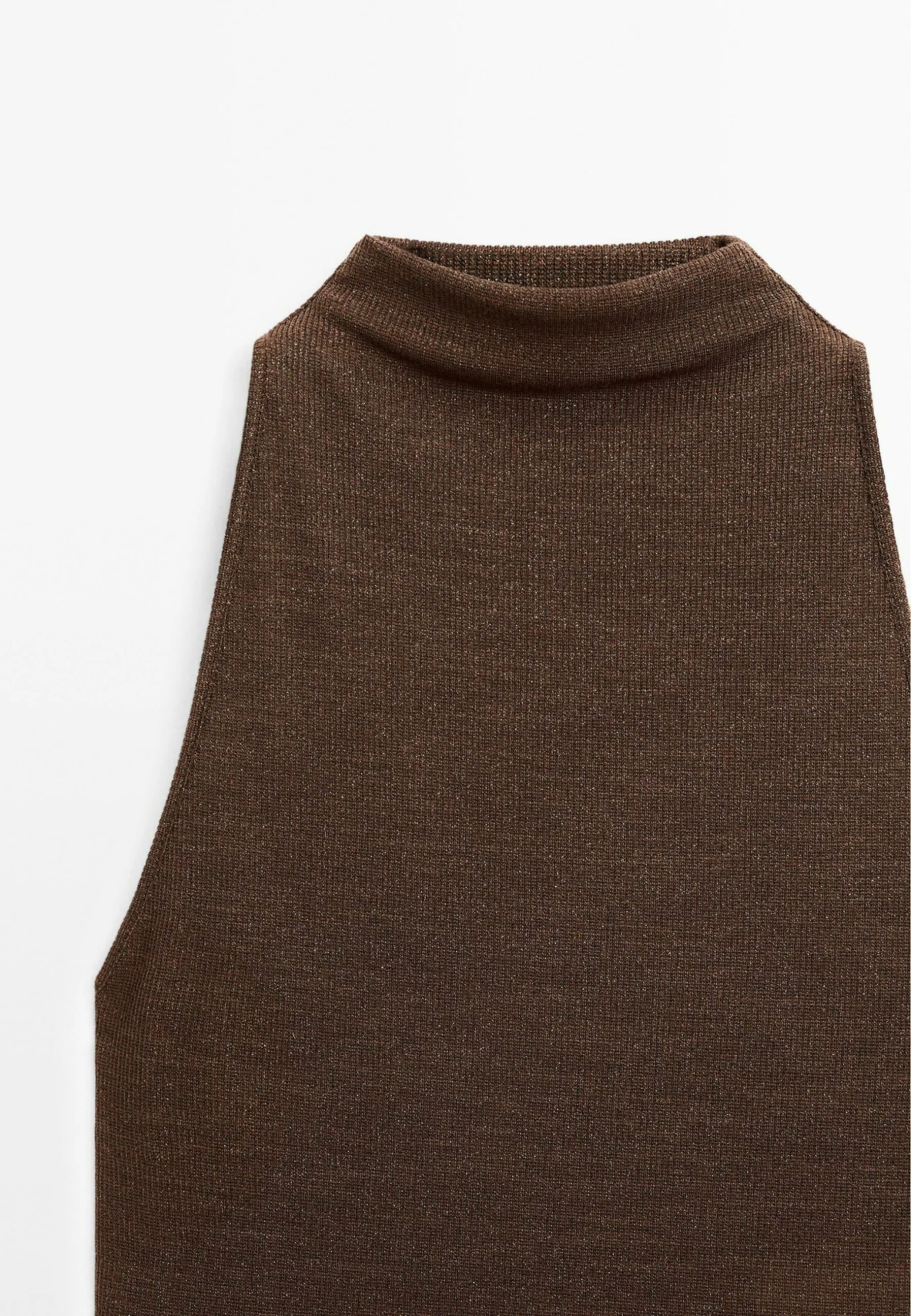 Massimo Dutti METALLIC-EFFECT HALTER NECK - Top - Dark Brown 9 Massimo Dutti METALLIC-EFFECT HALTER NECK - Top - Dark Brown - Image 7