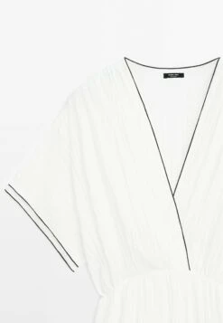 Massimo Dutti CONTRAST PLEATED LONG - Day Dress - White -Massimo Dutti Shop e6dd337a2baa4d18966516ac470c8cf3