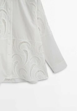 Massimo Dutti With Crochet Detail - Button-Down Blouse - White -Massimo Dutti Shop e6ed797662f74f57a3c6b1dacd432a00