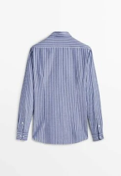 Massimo Dutti Seersucker Textured Striped - Shirt - Blue -Massimo Dutti Shop e7060a3b336a440595612abaae9a918d
