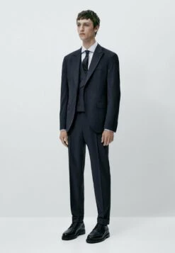 Massimo Dutti Pinstripes Super - Suit Waistcoat - Blue/Black Denim -Massimo Dutti Shop e76a08c31b3942e590f52b290e1e70be