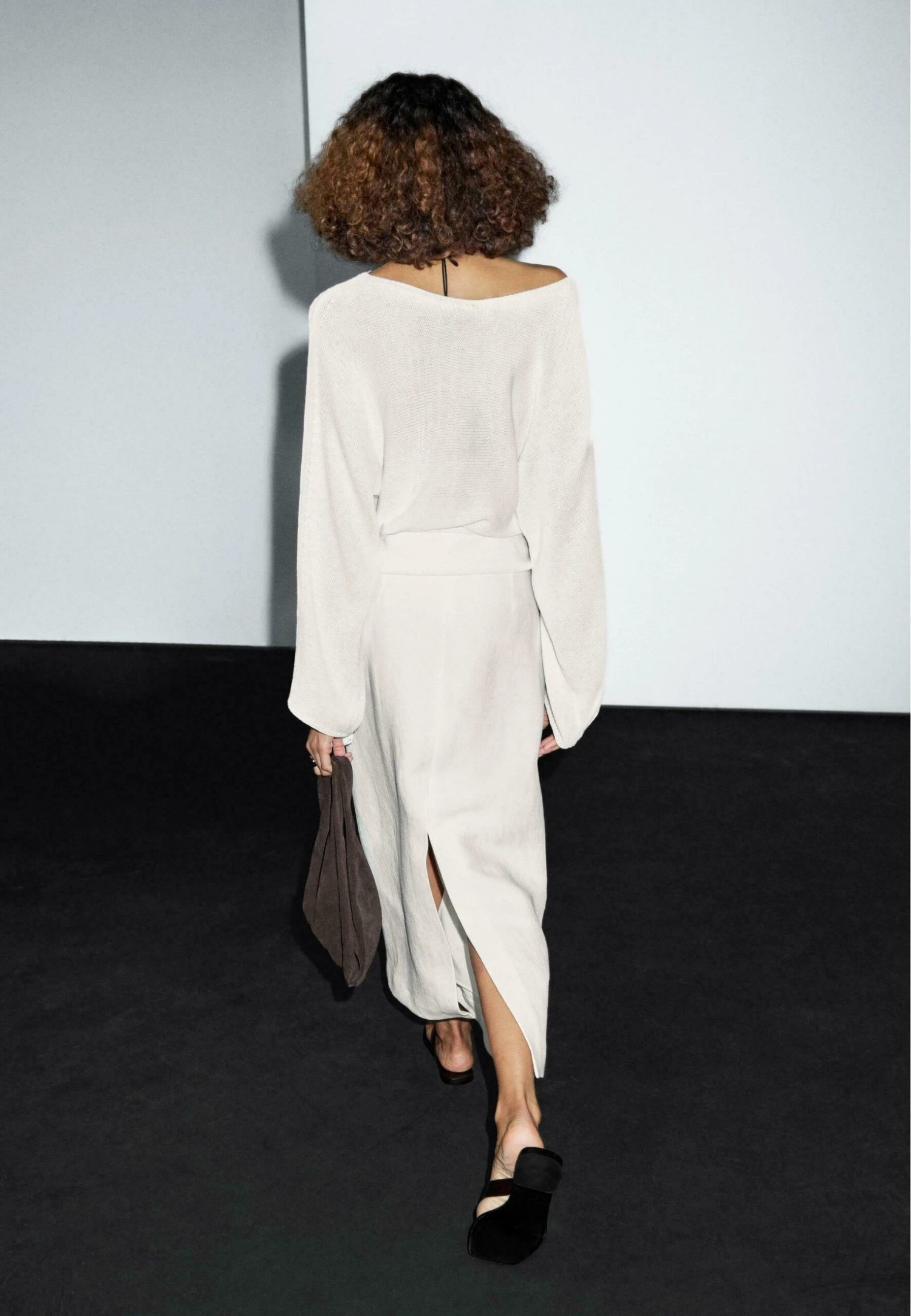 Massimo Dutti STRAIGHT HEMP BLEND MIDI - Maxi Skirt - White 5 Massimo Dutti STRAIGHT HEMP BLEND MIDI - Maxi Skirt - White - Image 3