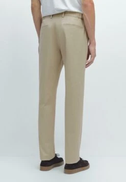 Massimo Dutti SLIM FIT WITH ELASTIC SIDE DETAIL - Trousers - Beige -Massimo Dutti Shop e786c09cdde14917b1fa849226dbcf46