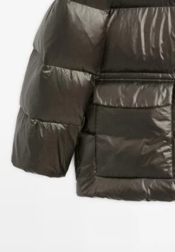 Massimo Dutti SHORT WATER-REPELLENT PUFFER WITH HOOD - Down Jacket - Mottled Green -Massimo Dutti Shop e7a4ddcc999c49818fac6829a1cc4825