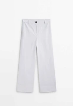 Massimo Dutti Blend Full Length Straight Fit - Trousers -Massimo Dutti Shop e8276387539949839cad96ad641b29a7