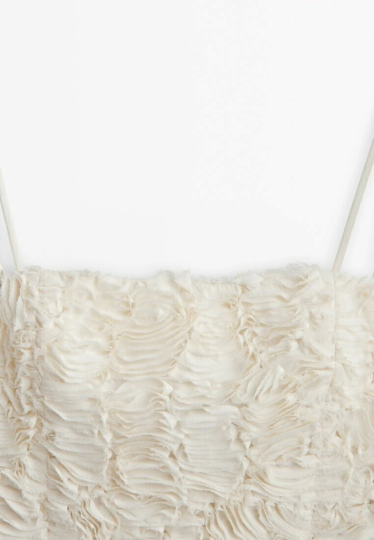 Massimo Dutti Studio Bouclé Strappy Crop - Top - Beige 11 Massimo Dutti Studio Bouclé Strappy Crop - Top - Beige - Image 9