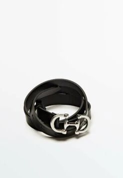 Massimo Dutti With Double Buckle - Belt - Black -Massimo Dutti Shop e83ff7106d4b4286ae50865c9cf95b3f