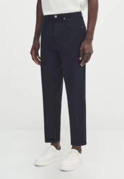 Massimo Dutti Poplin- Straight Leg Jeans - Blue