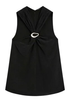 Massimo Dutti HALTER TOP WITH REMOVABLE BROOCH DETAIL - Blouse - Black -Massimo Dutti Shop e8866be2f2b648dabd405062594399a2