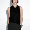 Massimo Dutti SLEEVELESS WITH DRAPED NECKLINE - Top - Black -Massimo Dutti Shop e8ad45c0026e4c948dcb7026aceaa194