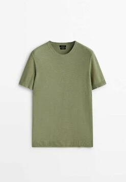 Massimo Dutti With Contrast Nautical - Basic T-Shirt - Khaki -Massimo Dutti Shop e8b37356c7fe4984a73e41f0ea781205