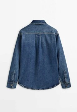 Massimo Dutti Mid Wash With Pocket - Denim Jacket - Stone Blue Denim -Massimo Dutti Shop e8be48e00cf449b8bf20064adf0765ff